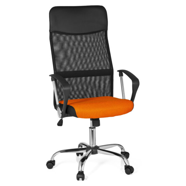 Office Armchair F-63~Black+Orange