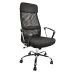 Fotoliu Birou F-65 Black Descoperiți fotoliul de birou F-65 Black, o alegere modernă și practică. Cu tapițerie din pânză și plasă, oferă confort și ventilație optimă. Designul său cu bază metal cromat asigură stabilitate, fiind ideal pentru orice spațiu de lucru. Susține până la 120 kg!