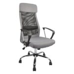 Office Armchair F-65 Grey Discover the F-65 Grey office chair, a modern and practical choice for workspaces. It offers optimal comfort, excellent ventilation, and an elegant design, perfect for the office. It supports up to 120 kg, with a chromed metal base for stability.