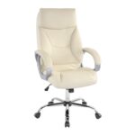 Office Armchair BX-0055 Beige Discover the comfort offered by the BX-0055 office chair in beige. With a modern design, chrome metal legs, and upholstered in eco-leather, this office chair perfectly adapts to your needs. It features adjustable height, Tilt mechanism, and enhanced comfort. Choose quality!