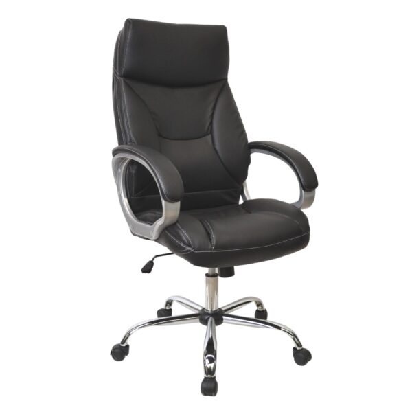 Office Armchair BX-0055 Black Discover absolute comfort at the office with the BX-0055 Black armchair. Equipped with a Tilt mechanism for perfect adjustment, eco-leather seat, and a robust chrome metal structure, this armchair will transform your daily routine. Ideal for any workspace!