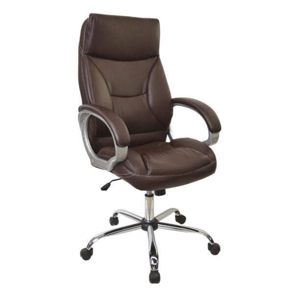 Офисное кресло BX-0055 Brown Работайте в комфорте с офисным креслом BX-0055 Brown! Удобное сиденье из полиуретановой пены, эко-кожа и хромированные ножки обеспечат надежность и стиль. Регулируемая высота и механизм Tilt для максимального комфорта. Идеальный выбор для вашего офиса!