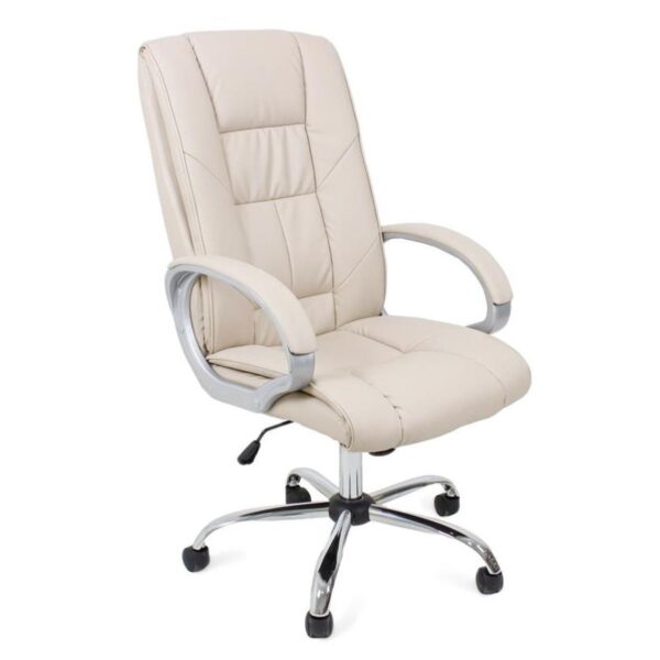 Office Armchair BX-1130 Camel Discover the BX-1130 Camel office chair, the perfect combination of comfort and elegance. With upholstery made of faux leather, a chrome metal structure, and an ergonomic Tilt mechanism, this chair provides optimal support for long hours of work. Ideal for any office!