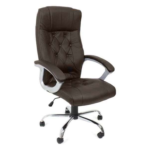 BX-3707 Office Armchair Brown (natural leather) Discover the BX-3707 Brown office armchair, made of genuine leather, perfect for the office or workspaces. With an elegant design, a chrome metal base, and a Tilt adjustment mechanism, it offers comfort and durability. Ideal for a professional environment!