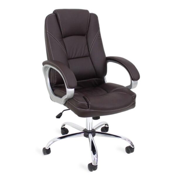 Офисное кресло BX-3177 Brown Eco кожа Офисное кресло BX-3177 в коричневом цвете с экокожей обеспечит комфорт и стиль на рабочем месте. Хромированное основание и механизм Tilt для регулировки сделают ваши будни приятнее. Идеальный выбор для офиса!