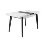 Extensible Table MG-A03 White Glass + Black Legs 120/150x70 - Image 2