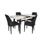 Extensible Table MG-A03 White Glass + Black Legs 120/150x70 - Image 3