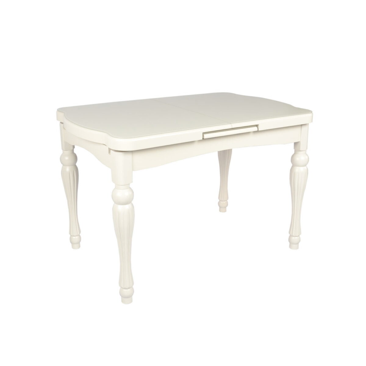 Extendable Table Tb-08 Discover the extendable table TB-08, perfect for your kitchen! Made from painted wood and featuring a 5mm frosted glass top, this table easily adjusts from 4 to 6 people. Ideal for family moments, it combines style and functionality in a single product!