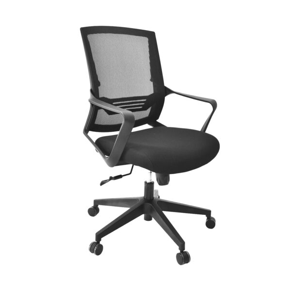 Office Armchair POLO Black Discover the POLO Black Office Chair, a perfect combination of modern design and comfort. The breathable upholstery and Tilt mechanism ensure proper posture. Ideal for home offices or professional spaces, this chair offers durability and style.