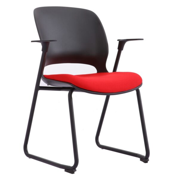 NEO Red Office Chair NEO Red Office Chair - an ideal choice for comfort and style in the office or at home. With a durable metal frame and elegant fabric upholstery, this chair offers excellent support and can hold up to 150 kg. Choose the color that matches your decor!