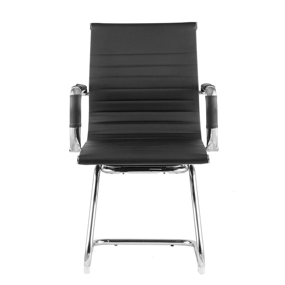 Office Chair F-75L Black/Chrome Faux Leather - Image 4