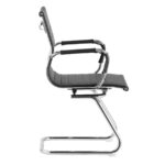 Office Chair F-75L Black/Chrome Faux Leather - Image 3