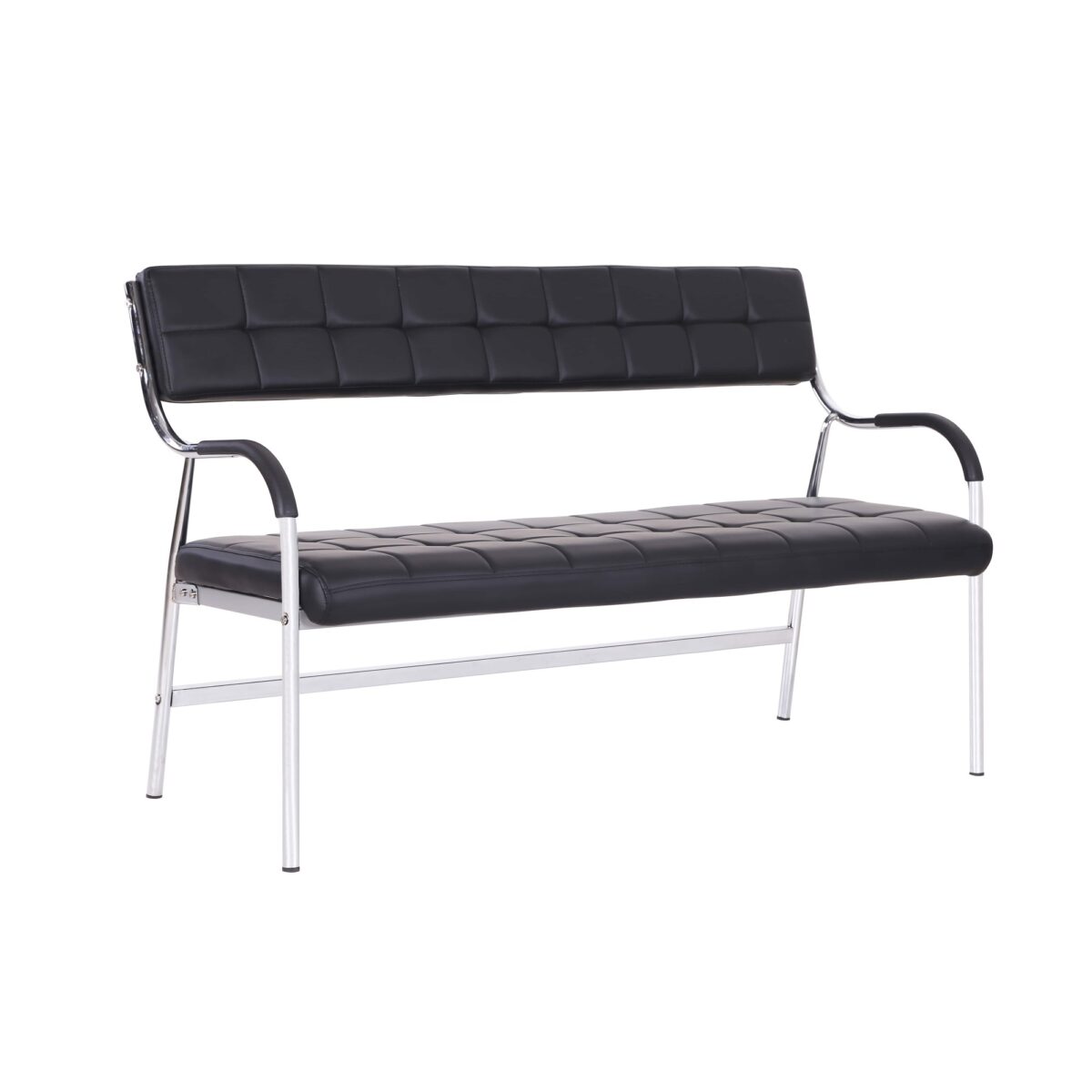 Bench N-13 Black/Chrome Discover the N-13 Black/Chrome Bench, an elegant and comfortable piece of furniture for office chairs and waiting areas. With a structure made of plywood, plastic, and polyurethane foam, it offers durability and optimal support. Upholstered in easy-to-clean black eco-leather. Ideal for any space!