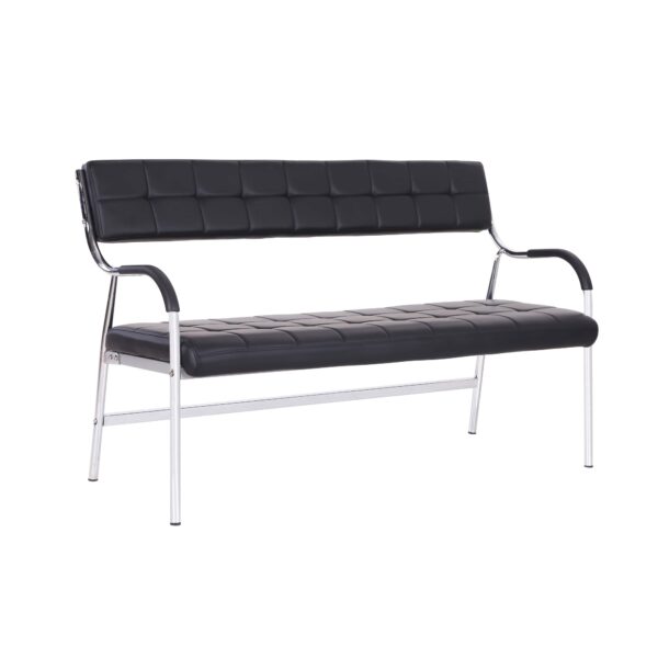 Bench N-13 Black/Chrome Discover the N-13 Black/Chrome Bench, an elegant and comfortable piece of furniture for office chairs and waiting areas. With a structure made of plywood, plastic, and polyurethane foam, it offers durability and optimal support. Upholstered in easy-to-clean black eco-leather. Ideal for any space!