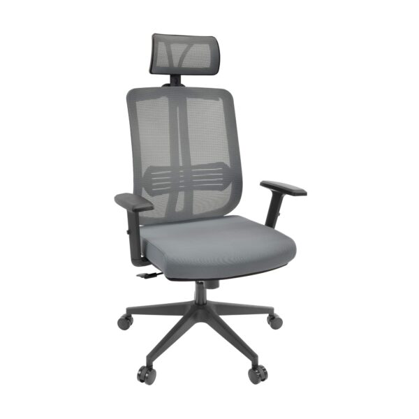 Office Armchair HERMES Grey Discover ultimate comfort with the HERMES Grey Office Armchair! This ergonomic chair features an Anyfix mechanism, adjustable armrests, lumbar support, and a height-adjustable headrest, making it perfect for the office. Choose HERMES for a comfortable working experience!