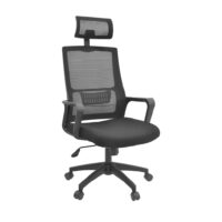 Arena Black Office Armchair Discover the ARENA Black office chair, perfect for productive and comfortable work. With a tilt mechanism, adjustable head support, and a modern design, this chair elegantly combines functionality with style. Maximize your comfort at the office!