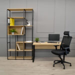 Masa Birou B-130 (130x68) Sonoma/Black - imagine 3