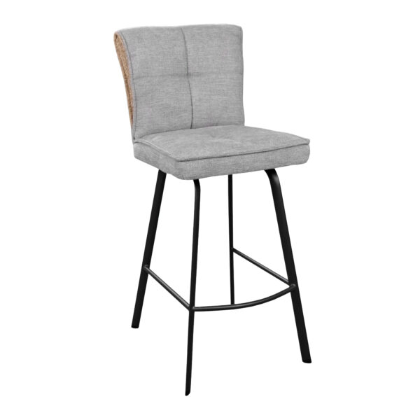 Lorenz Grey Bar Stool Discover the Lorenz Grey bar chair, an elegant and comfortable element for your kitchen. With a sophisticated design, a sturdy metal frame, and high-quality upholstery, this chair fits perfectly in any space. The ideal height of 105 cm and a support capacity of up to 120 kg make it the perfect choice!