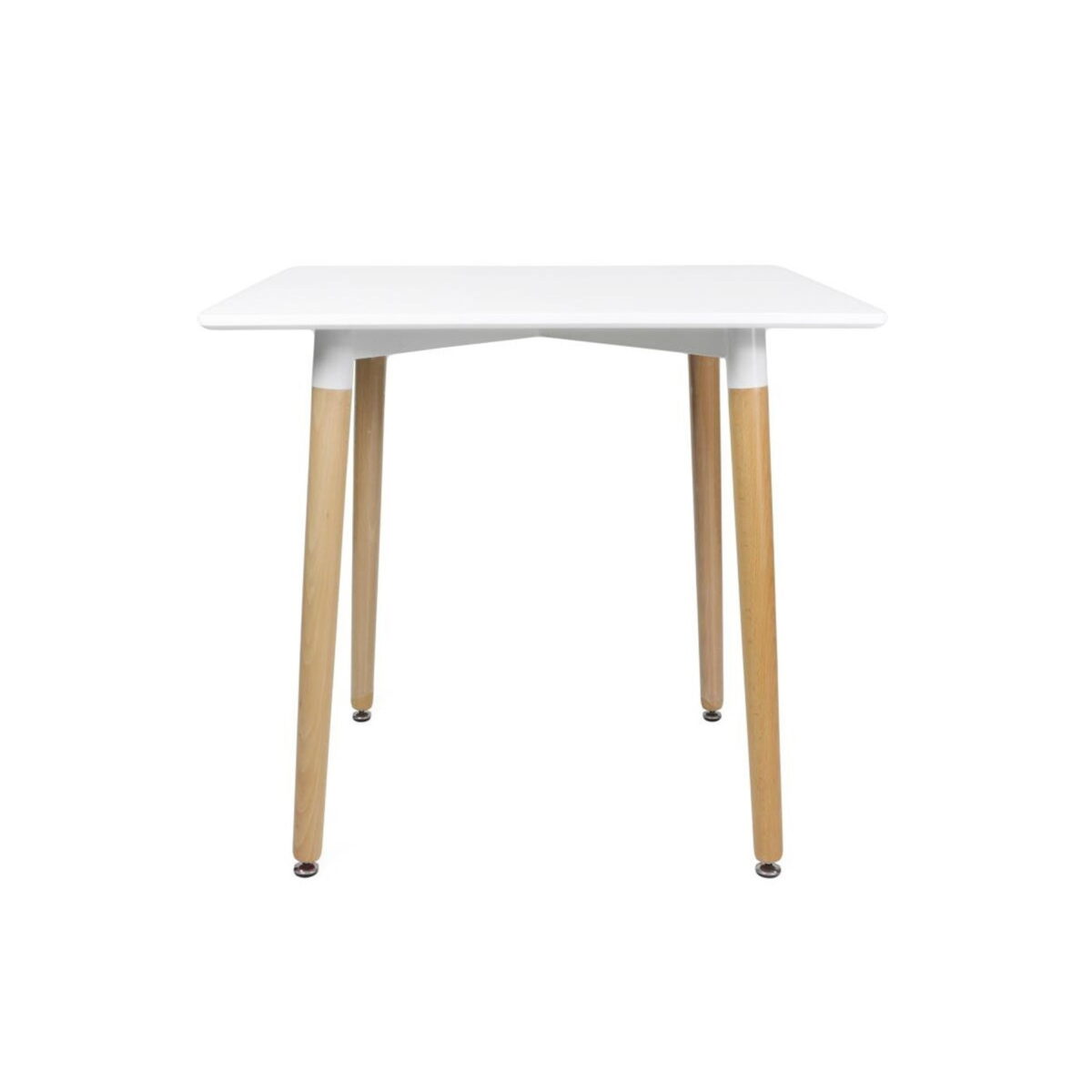 Masă DT-02 White 80×80 Descoperiți masa DT-02 White 80x80, ideală pentru bucătăria dumneavoastră. Cu un design simplu și elegant, blatul din MDF și picioarele din lemn și metal oferă un aspect estetic plăcut. Perfectă pentru orice colț al bucătăriei, aduce confort și stil spațiului dvs.ură.