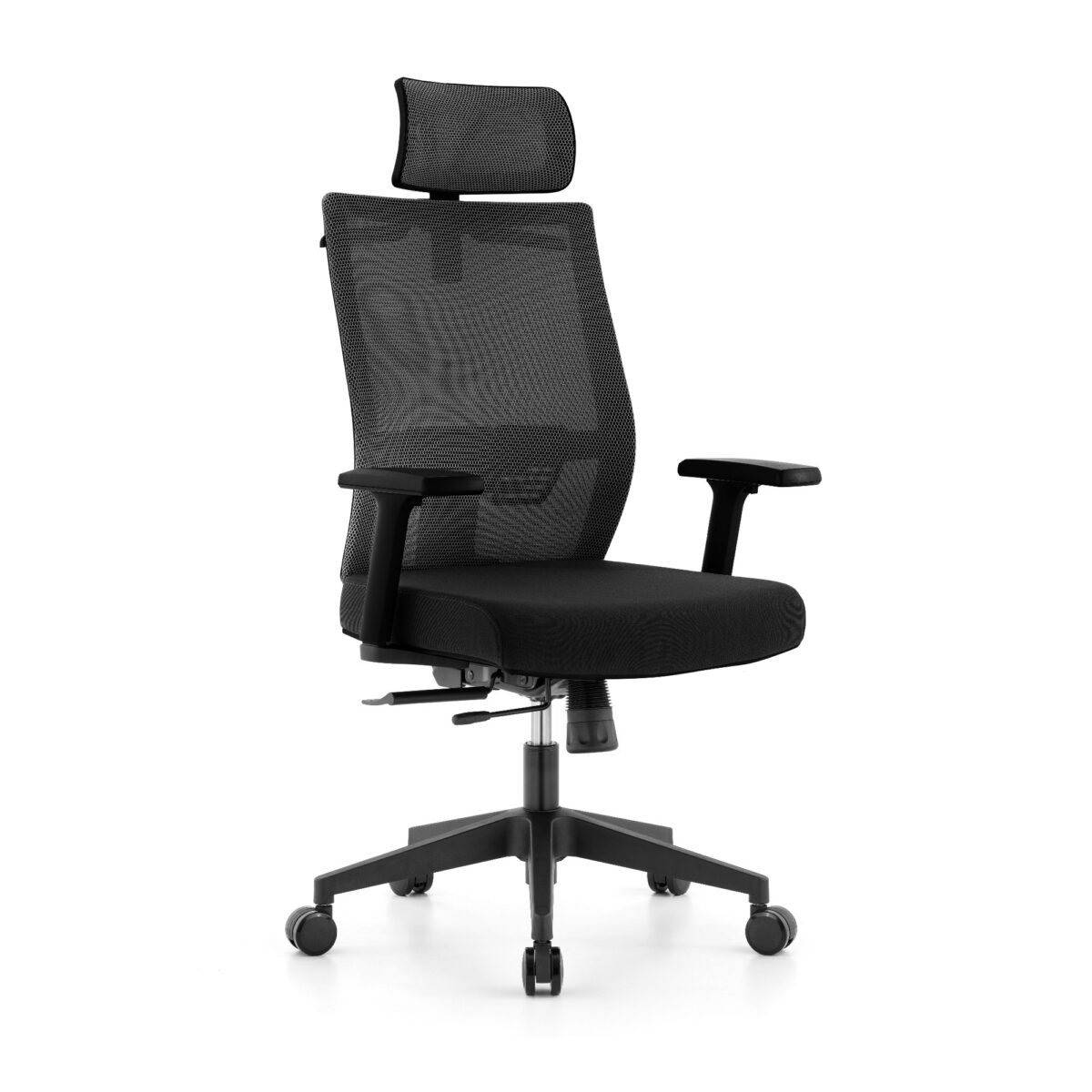 GALAXY Black Office Chair Discover the GALAXY Black Office Armchair, perfect for your office! Ergonomic design with a synchronized mechanism, height adjustment, and 2D lumbar support. The adaptable 3D armrests and headrest provide maximum comfort. Ideal for long working hours. Choose efficiency and style!