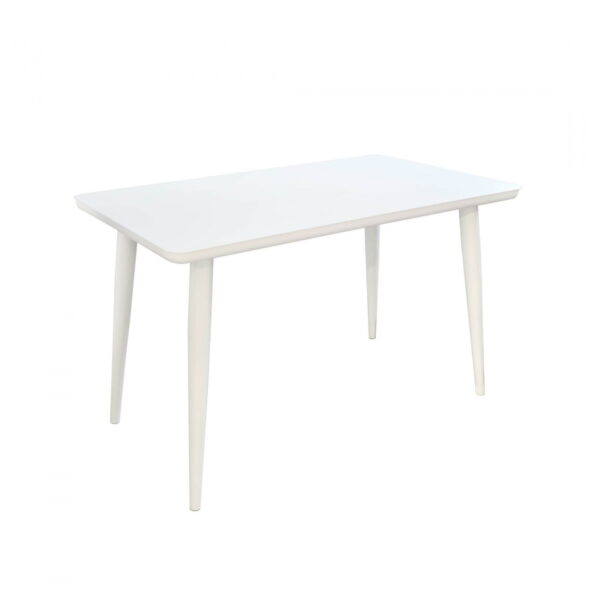 Masă 9202 White Descoperă Masă 9202 White, perfectă pentru bucătăria ta! Cu picioare metalice și blat din MDF vopsit cu sticlă mată securizată, această masă îmbină stilul modern cu durabilitatea. Adaugă un accent elegant și funcțional în mobila ta de bucătărie!