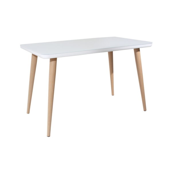 Table 9202 White Discover the 9202 White table, perfect for your kitchen! With a modern design, a metal frame, and an MDF top painted and covered with tempered glass, it offers both style and functionality. Choose quality and elegance for your space!