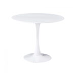 ASTORIA White Table Discover the ASTORIA White table, an elegant piece of furniture for the kitchen, with a design inspired by the shape of a tulip. It accommodates up to 4 people and features a round painted MDF top with a stable metal base, perfect for any refined decor.