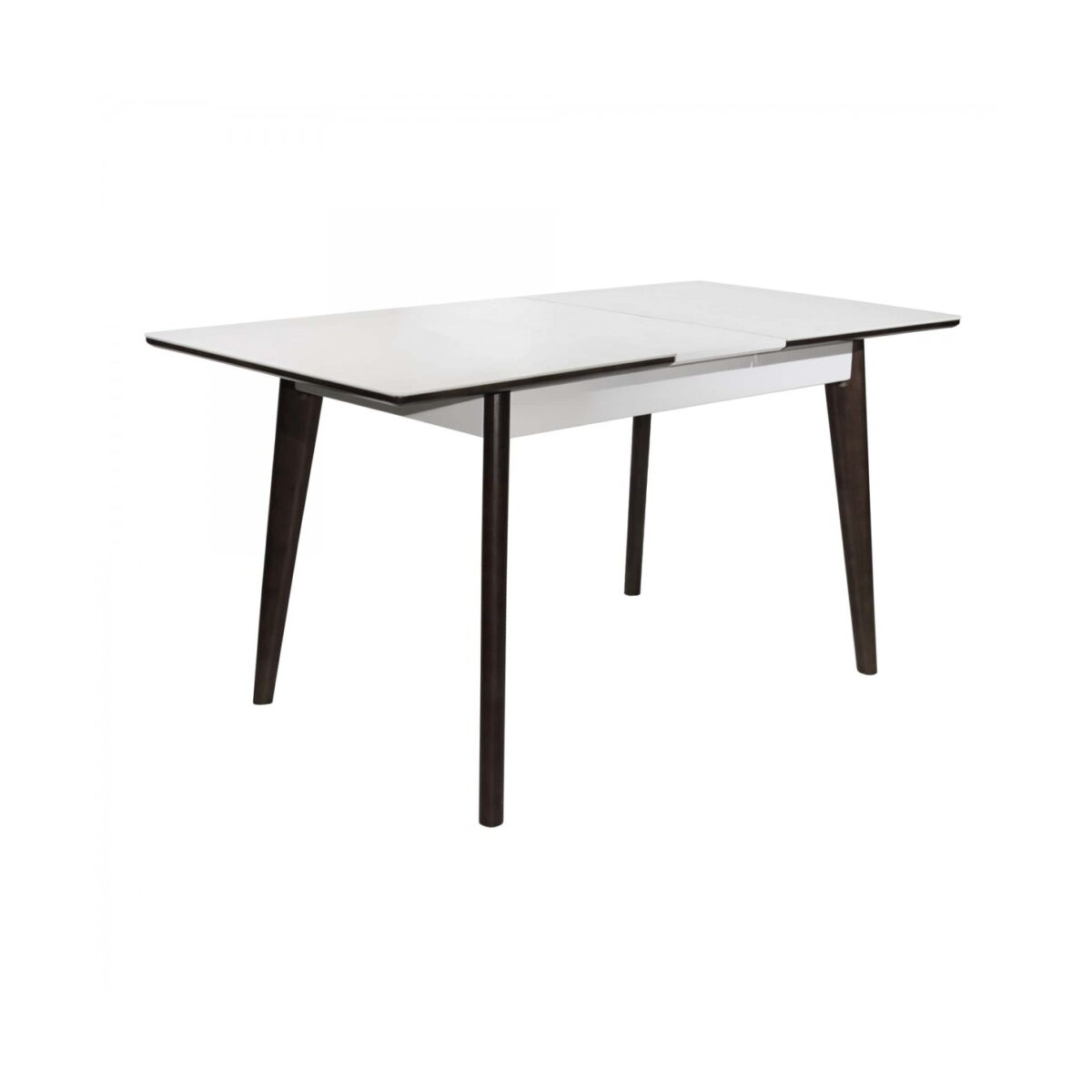 Extendable Table MG-A05 White Glass + Black Legs 120/150x75 - Image 2