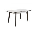 Extendable Table MG-A05 White Glass + Black Legs 120/150x75 - Image 2