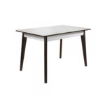 Extendable Table MG-A05 White Glass + Black Legs 120/150×75 Discover the MG-A05 extending table, featuring an elegant design with a white glass top and black legs. Ideal for the kitchen, this table can extend from 4 to 6 people, providing comfort and versatility. Made from high-quality MDF, it is easy to adjust and perfect for any occasion.