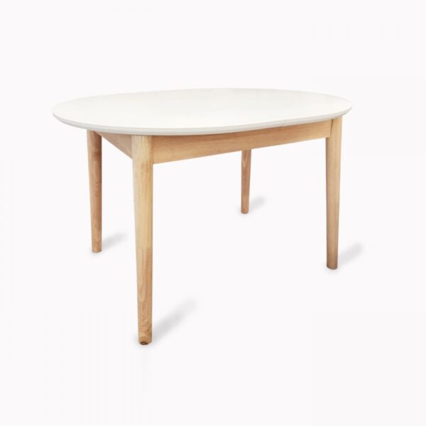 Expandable Table TB-07 Beige + Transprint Legs 120/150×95 Discover the TB-07 extendable table in beige, perfect for your kitchen! With a modern design and adjustable dimensions, it easily transforms to accommodate 4-6 people. Made from painted wood and tempered glass, it is ideal for any occasion.