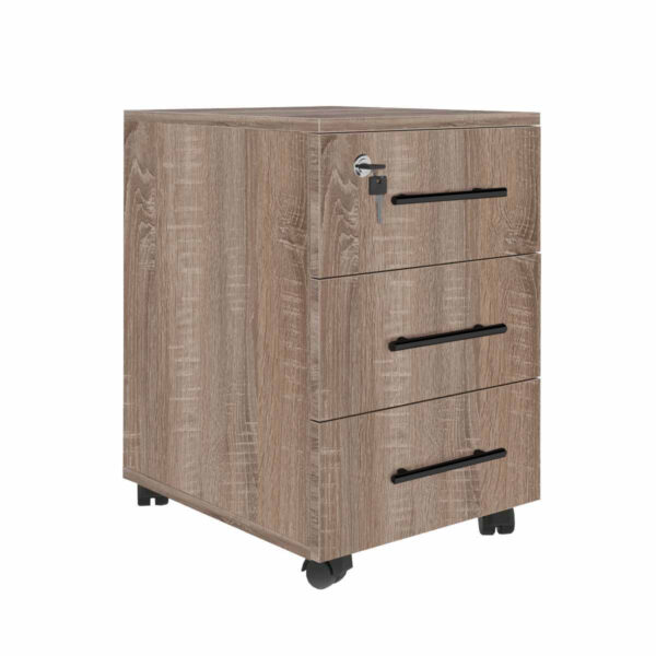 Rollbox Truffle Drawer Cabinet Discover the Rollbox Trufe filing cabinet, ideal for the office, featuring 3 drawers and a locking mechanism for security. Made from 18mm melamine-faced chipboard, it has brake wheels and an efficient sliding mechanism. Perfect for organizing documents!