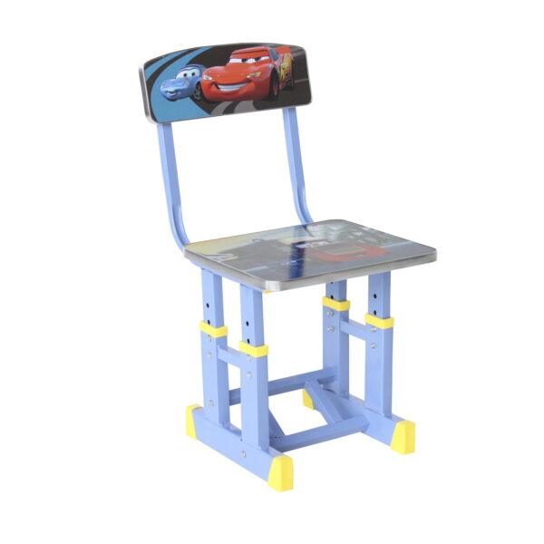 Children’s Chair Ls-57 Discover the Ls-57 Children's Chair, perfect for your little one! Adjustable, with a cheerful print and comfortable canvas, this chair made of MDF and electrostatically painted metal is ideal for eating or playing. Compact dimensions for any room.