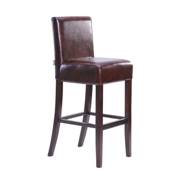 Tango Brown Bar Chair Discover the Tango Brown Bar Stool, perfect for your kitchen! With a modern design, wooden frame, and faux leather upholstery, it offers comfort and elegance. Ideal dimensions for a contemporary style. Maximum load capacity of 150 kg. Add a touch of refinement to your space!