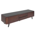TV Console Ad-813 Discover the TV Console Ad-813, a modern living room cabinet with a veneered plywood frame and elegant metal legs. With optimal dimensions (164X40 cm) and a tempered glass surface for added style, it is perfect for any interior!