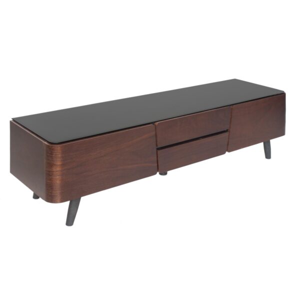TV Console Ad-813 Discover the TV Console Ad-813, a modern living room cabinet with a veneered plywood frame and elegant metal legs. With optimal dimensions (164X40 cm) and a tempered glass surface for added style, it is perfect for any interior!