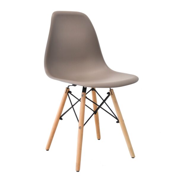 Стул Eames A-37~Camel Стул Eames A-37 в цвете Кэмел — идеальное решение для современной кухни. Прочный пластиковый корпус, металлическая основа и стильные деревянные ножки обеспечивают надежность и эстетичность. Легко очищается и подходит под любой интерьер.