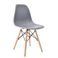 Стул Eames A-37~Grey Стул Eames A-37 в сером цвете – идеальный выбор для вашей кухни! Современный, прочный и легкий в обслуживании, с металлической конструкцией и стильными деревянными ножками. Доступен в разных цветах, подходит под любой интерьер. Создайте комфортную атмосферу на кухне!