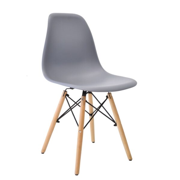Стул Eames A-37~Grey Стул Eames A-37 в сером цвете – идеальный выбор для вашей кухни! Современный, прочный и легкий в обслуживании, с металлической конструкцией и стильными деревянными ножками. Доступен в разных цветах, подходит под любой интерьер. Создайте комфортную атмосферу на кухне!