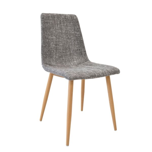 Chair DC-90P Fabric Black-Grey + Transprint Legs Discover the elegance and comfort of the DC-90P chair in gray. Ideal for the kitchen, this chair features durable metal legs and soft upholstery, offering a modern design and functionality. Available in other colors as well, it is the perfect choice for any interior.