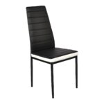 Chair D-117 Black-White Discover the D-117 Black-White chair, ideal for the kitchen. Built on a painted metal frame, it offers an elegant design and ergonomic comfort. Upholstered in durable faux leather, it is easy to maintain and fits perfectly into any decor. Choose quality and style!