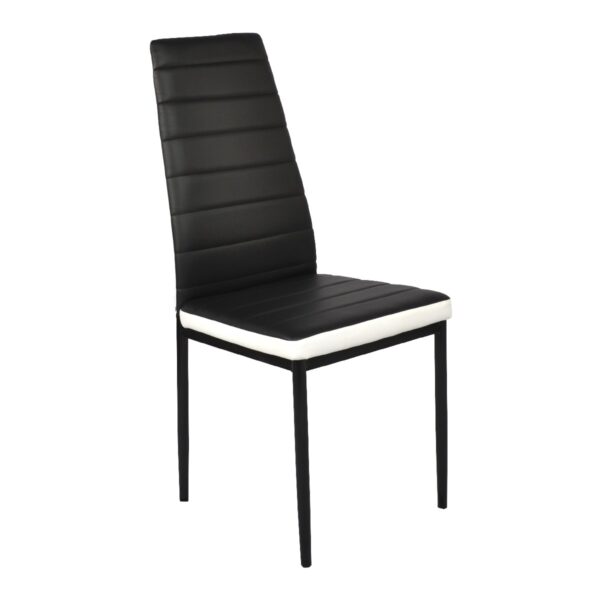 Scaun D-117 Black-White Descoperă scaunul D-117 Black-White, ideal pentru bucătărie. Construit pe un cadru metalic vopsit, oferă un design elegant și confort ergonomic. Tapițat cu piele ecologică durabilă, este ușor de întreținut și se potrivește perfect în orice decor. Alege calitate și stil!
