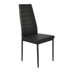 Chair D-117 Black Discover the D-117 Black chair, an elegant kitchen chair made of a sturdy metal frame and upholstered with high-quality faux leather. Perfect for a modern interior design, easy to maintain, and comfortable. Ideal for any space!