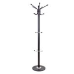 Coat Rack V-258 Brown Discover the V-258 Brown coat rack, perfect for modern offices and living spaces. With an elegant metal design, equipped with 16 hooks and an umbrella stand, this tree-type coat rack adds style and functionality to any space. Height: 170 cm, marble base.