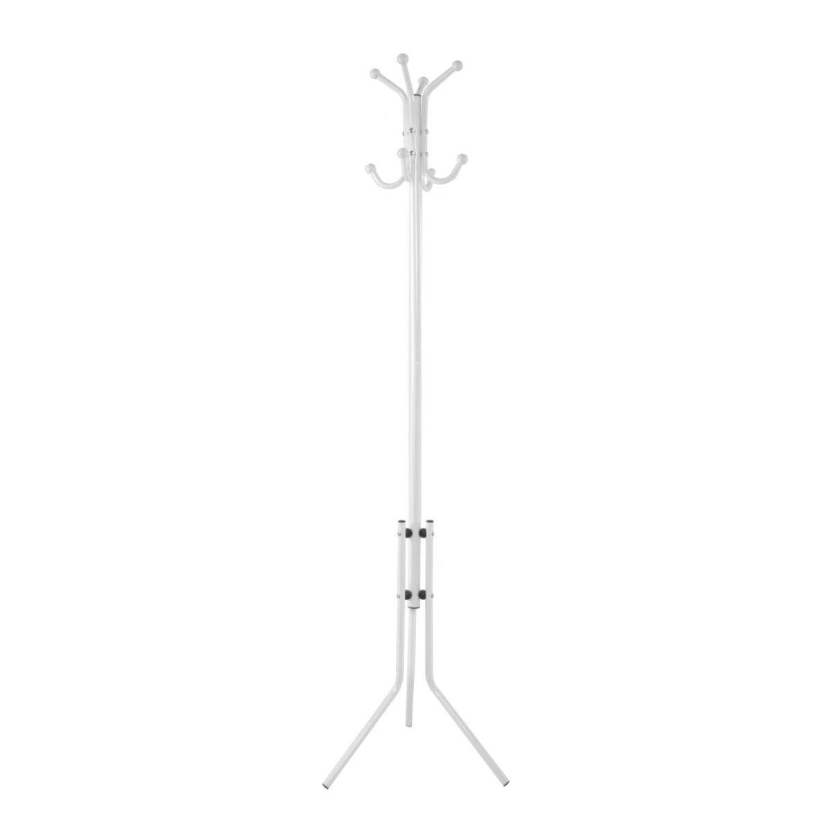 Ly-18 White Coat Rack Discover the Ly-18 White coat rack, perfect for an office or living room. Made of painted metal, featuring 8 hooks and metal legs, this coat rack stands 170 cm tall and combines elegance with functionality. Enhance your space with this practical furniture piece!