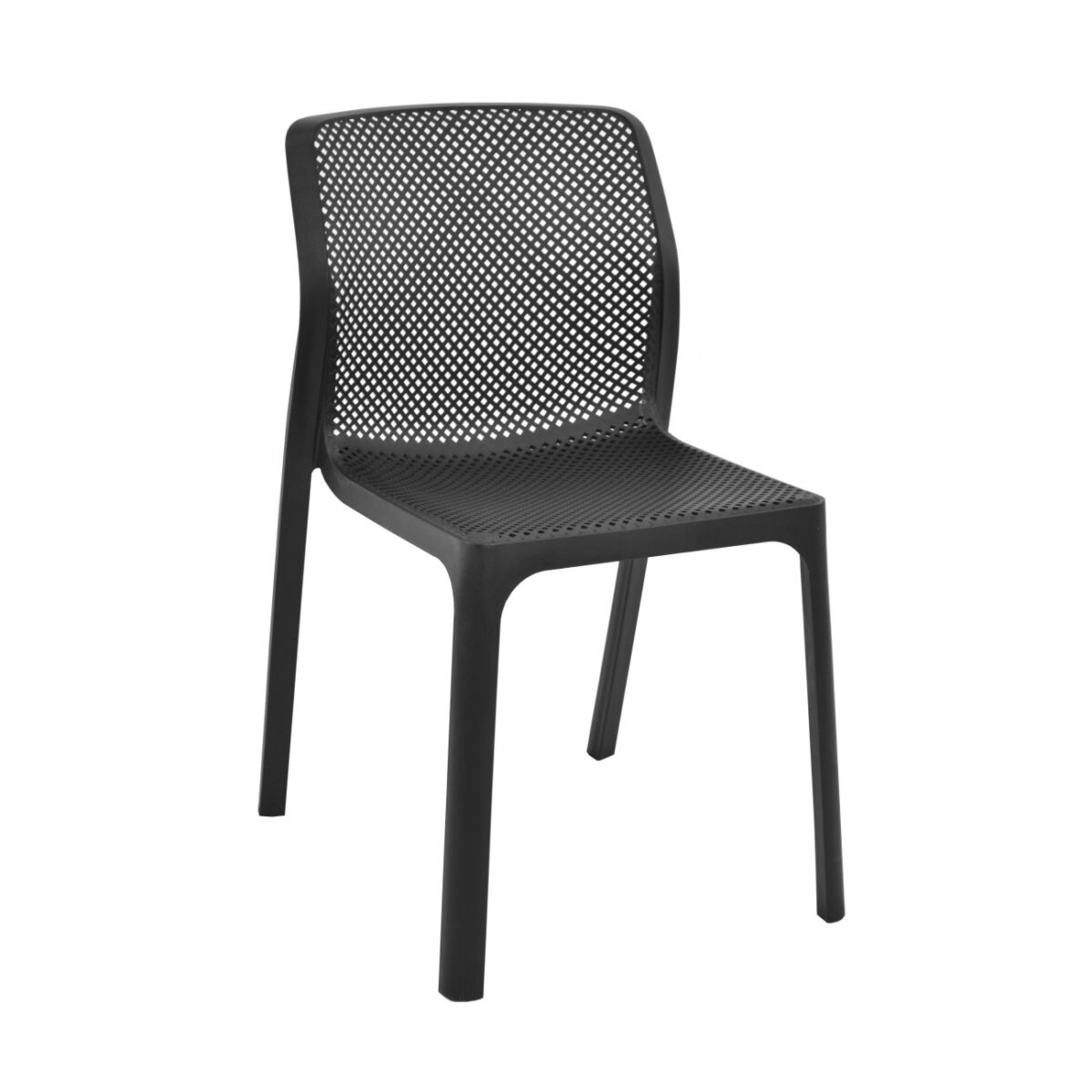 Chair Poli-05 Black Discover the Poli-05 Black Chair, perfect for Horeca furniture, kitchens, and gardens. Lightweight, weather-resistant, and featuring a modern design, this chair offers comfort and support. Ideal for terraces and outdoor spaces, they can be easily stored.