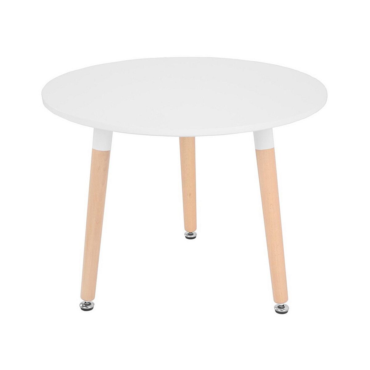 Eames Baby Table for Kids Discover the Eames Baby table, perfect for your little one! With a metal frame and wooden legs, this small table features a polymer-painted MDF top. Ideal dimensions: 60 cm in diameter and 46 cm in height, suitable for any room in your child's home.
