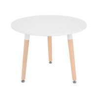 Eames Baby Table for Kids Discover the Eames Baby table, perfect for your little one! With a metal frame and wooden legs, this small table features a polymer-painted MDF top. Ideal dimensions: 60 cm in diameter and 46 cm in height, suitable for any room in your child's home.