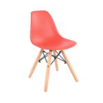 EAMES BABY Chair Red Discover the EAMES BEBE Red Chair, perfect for the child's room! Comfortable and safe, with a modern plastic design and wooden legs for stability. Ideal for playtime, featuring perfect dimensions and easy to clean. An excellent choice for little ones!