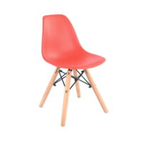 EAMES BABY Chair Red Discover the EAMES BEBE Red Chair, perfect for the child's room! Comfortable and safe, with a modern plastic design and wooden legs for stability. Ideal for playtime, featuring perfect dimensions and easy to clean. An excellent choice for little ones!